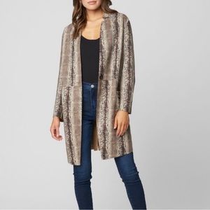 Anthropologie Snakeskin Faux Suede Coat in Snake Charmer